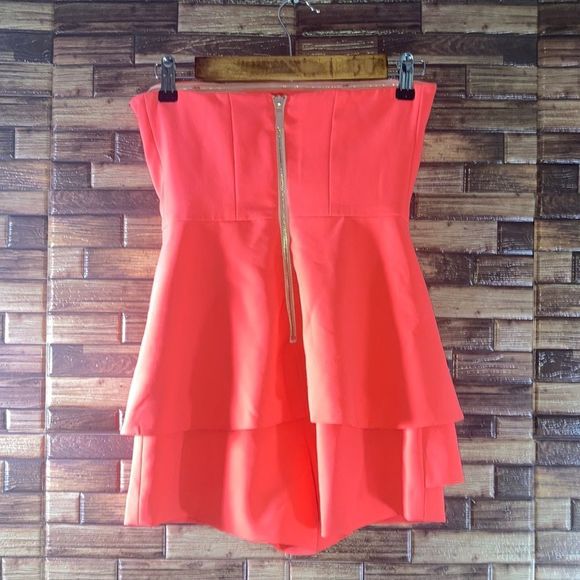 Jay Godfrey Brunet Romper in Neon Coral Womens Size 4 - Picture 3 of 16
